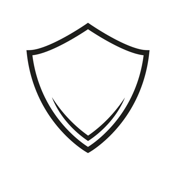 Ícone Linha Escudo Símbolo Seguro Proteja Forma Contorno Vetor Isolado — Vetor de Stock
