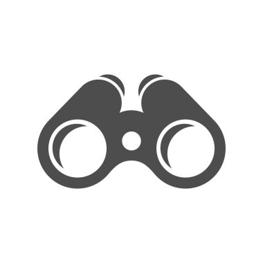 Dürbün simgesi. Keşif sembolü. Vektör illüstrasyonu beyazda izole edildi.