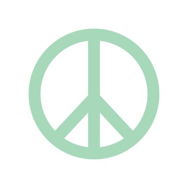 Barış yeşil işareti. Vektör beyazda izole edildi.