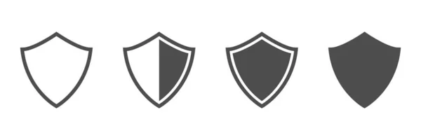 Shield Icon Set Protection Security Symbol Vector Illustration Isolated White — Archivo Imágenes Vectoriales