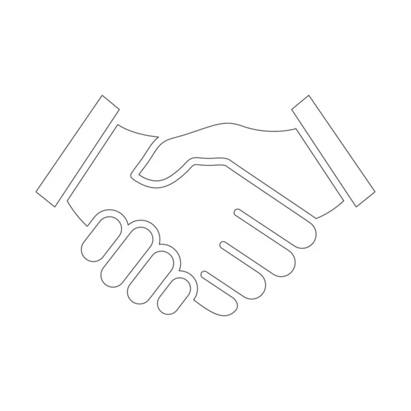 Handshake Line Icon Shaking Hands Symbol Agreement Sign Vector Isolated — Vetor de Stock