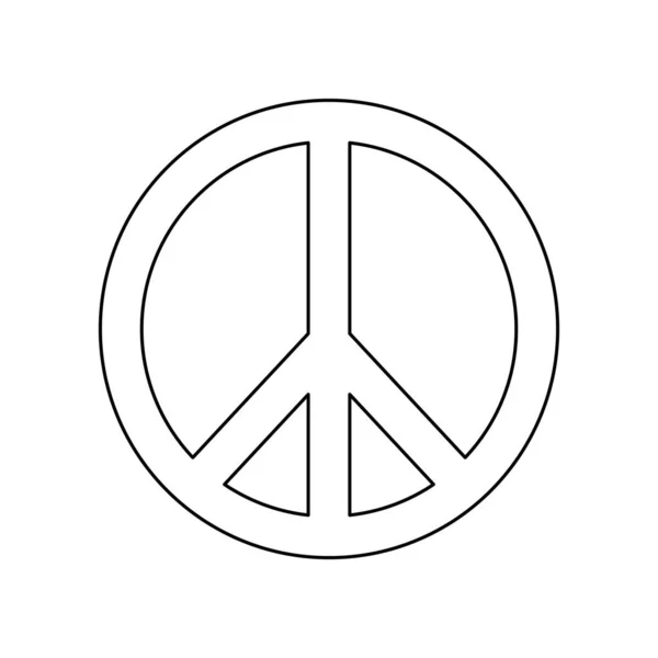 Peace Line Sign Vector Isolated White — Vettoriale Stock