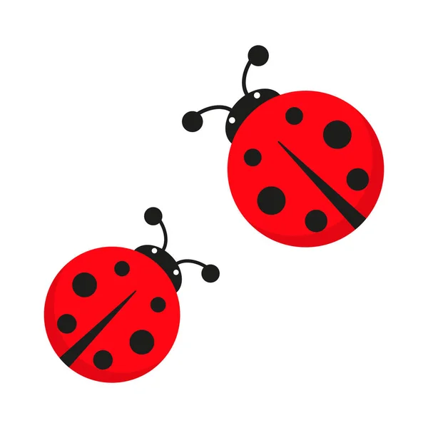 Ladybug Cute Character Set Red Tiny Ladybirds Group Vector Isolated — ストックベクタ
