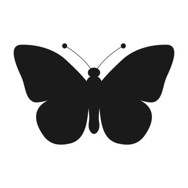 Kelebek silueti. Kelebek şeklinde. Vektör illüstrasyonu beyazda izole edildi.