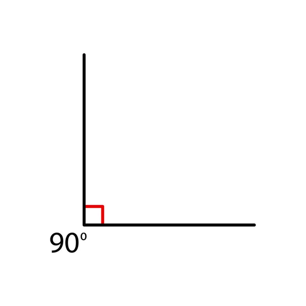 Icono Ángulo Esquina Matemática Grados Vector Aislado Blanco — Vector de stock