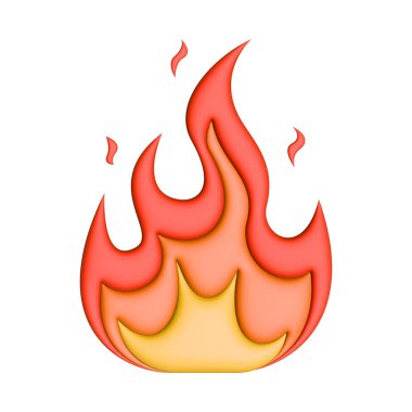 3D simgesini ateşle. Resim beyaza izole edildi.