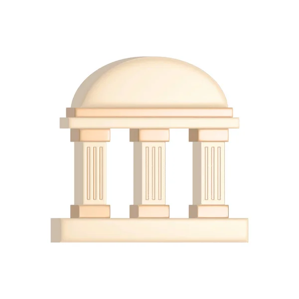 Τράπεζα Κτίριο Αρχαία Ελληνική Αρχιτεκτονική Κίονες Σύμβολο Μουσείου Εικόνα Απομονωμένη — Φωτογραφία Αρχείου