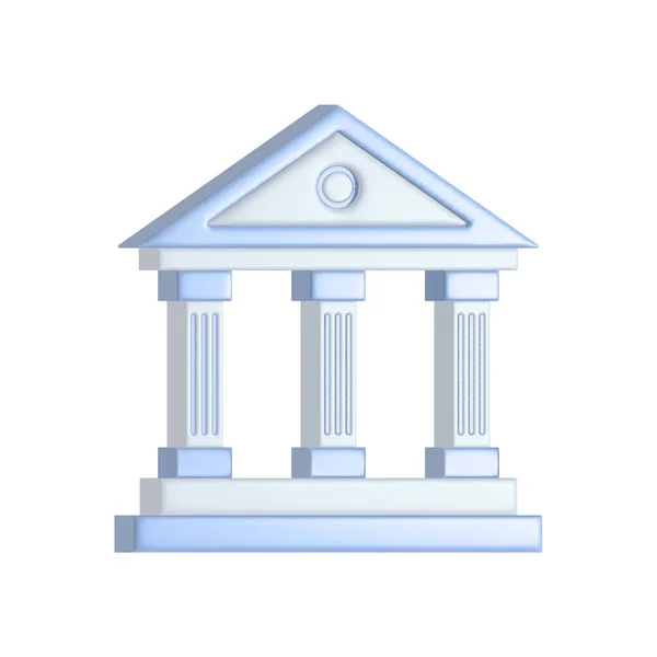 Bank Byggnad Forntida Grekisk Arkitektur Med Pelare Museisymbol Illustration Isolerad — Stockfoto