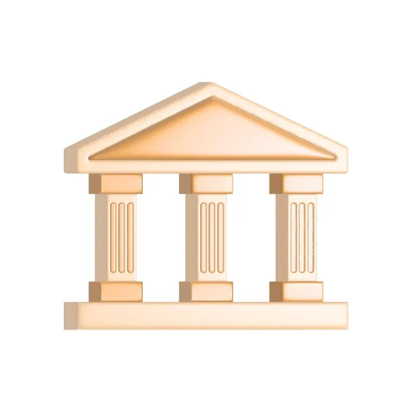 Bank Budynku Starożytna Grecka Architektura Kolumnami Symbol Muzeum Ilustracja Odizolowana — Zdjęcie stockowe