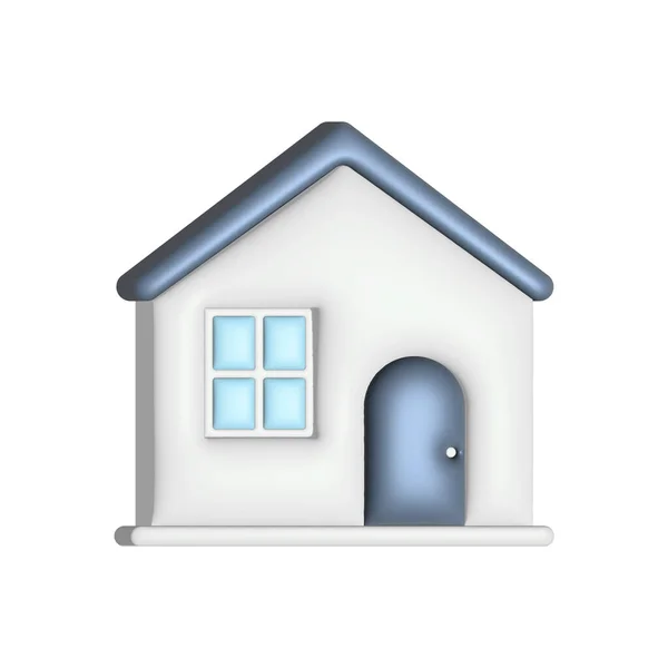 House Icon Cute Building Real Estate Symbol Illustration Isolated White — 스톡 사진