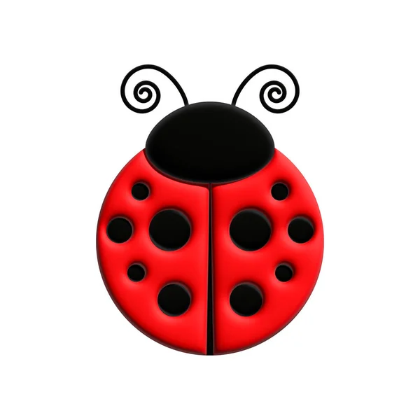 Ladybug Insect Cute Ladybird Character Illustration Isolated White — ストック写真