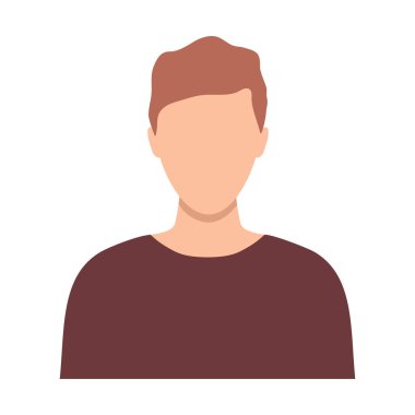 İnsan avatar karakteri. Erkek portresi. Düz dizayn. Vektör beyazda izole edildi.