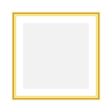 Fotoğraf çerçevesi. Kare modeli. Gerçekçi boş fotofram. Vektör illüstrasyonu beyazda izole edildi.
