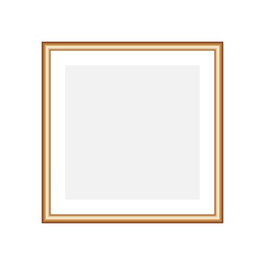 Fotoğraf çerçevesi. Kare modeli. Gerçekçi boş fotofram. Vektör illüstrasyonu beyazda izole edildi.