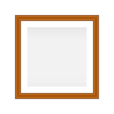 Fotoğraf çerçevesi. Kare modeli. Gerçekçi boş fotofram. Vektör illüstrasyonu beyazda izole edildi.