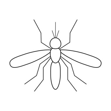 Sivrisinek sıtma hattı böceği. Vektör illüstrasyonu beyazda izole edildi.