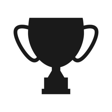 Kupa kupası. Ödül kupası silueti. Kazanan sembol. Vektör beyazda izole edildi.