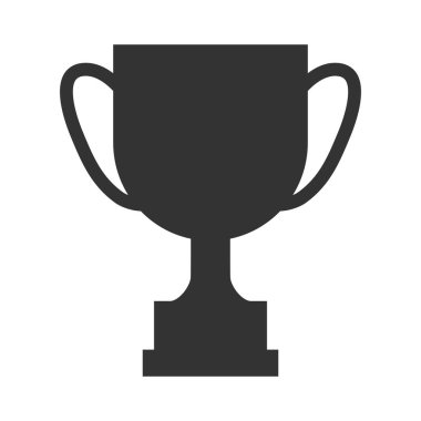 Kupa kupası. Ödül kupası silueti. Kazanan sembol. Vektör beyazda izole edildi.