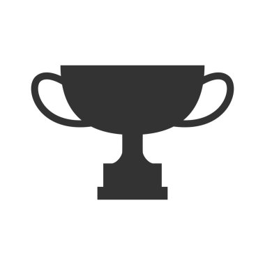 Kupa kupası. Ödül kupası silueti. Kazanan sembol. Vektör beyazda izole edildi.