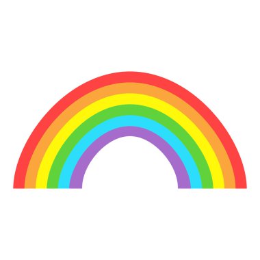 Gökkuşağı. Renkli gökkuşağı simgesi. Vektör illüstrasyonu beyazda izole edildi.