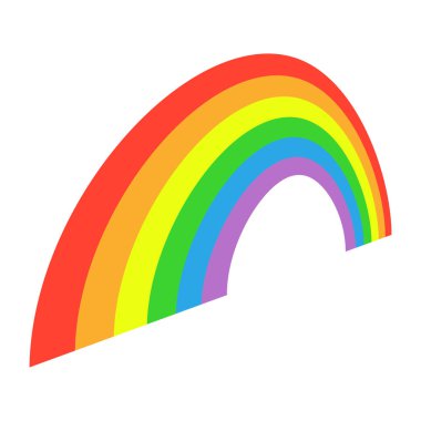 Gökkuşağı. Renkli gökkuşağı simgesi. Vektör illüstrasyonu beyazda izole edildi.