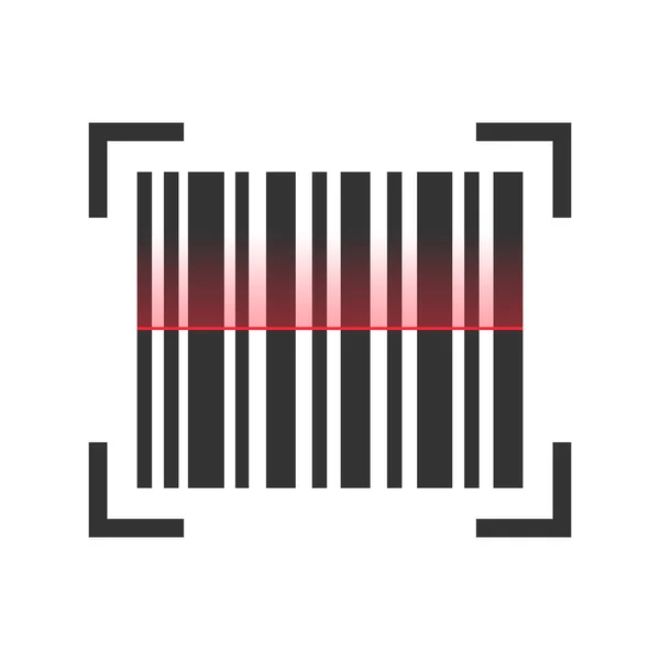 Barcode Icon Smartphone Red Scanning Symbol Vector Isolated White — Stock vektor