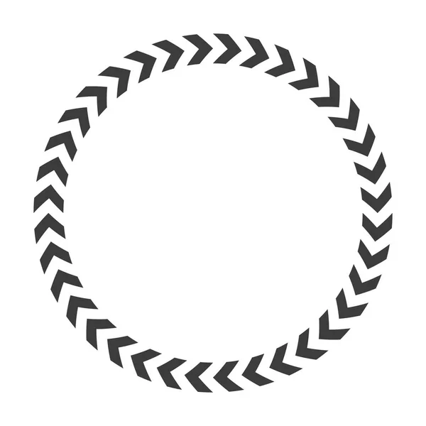 Chevron Kreis Pfeil Symbol Rundpfeil Rahmen Vektor Isoliert Auf Weiß — Stockvektor