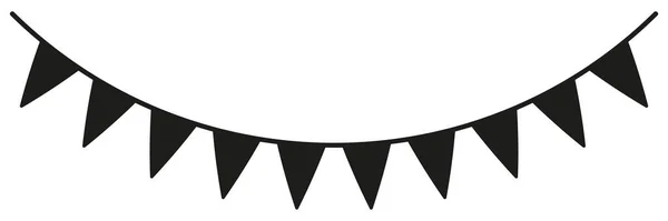 Bunting Black Silhouette Party Garlands Shape Birthday Elements Decoration Vector — Stockvektor