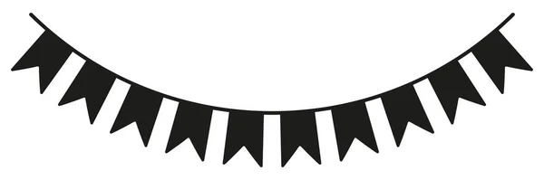 Bunting Black Silhouette Party Garlands Shape Birthday Elements Decoration Vector — 图库矢量图片