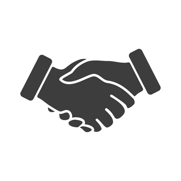 Handshake Silhouette Business Agreement Symbol Contract Hand Gesture Sign Vector — Stock vektor