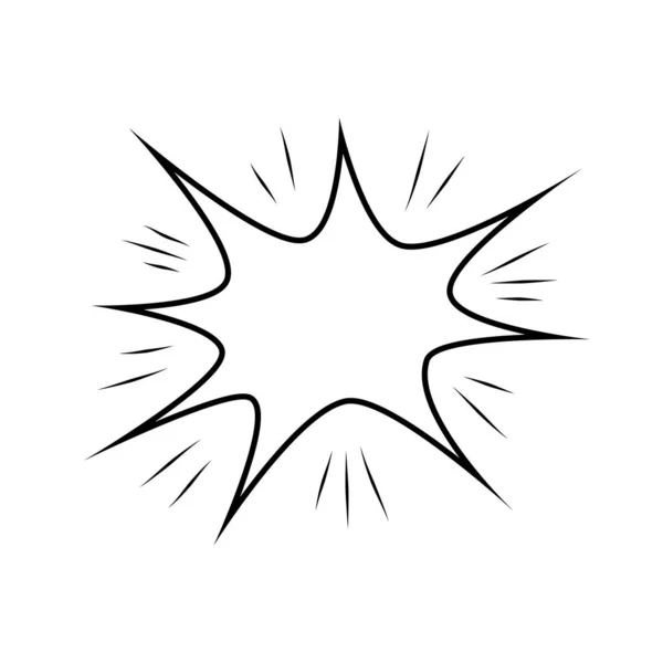 Boom Comic Explosion Shape Empty Speech Bubble Symbol Hand Drawn — Stockvector