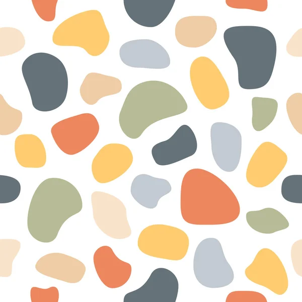 Colorful Random Shapes Seamless Pattern Hand Drawn Abstract Pastel Colors — ストックベクタ