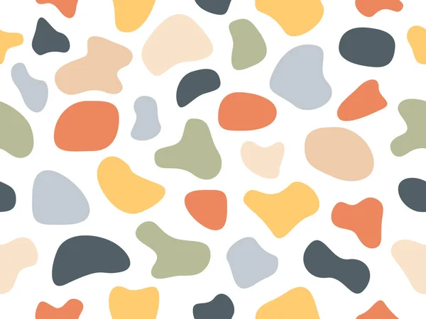Colorful Random Shapes Seamless Pattern Hand Drawn Abstract Pastel Colors — Vector de stock