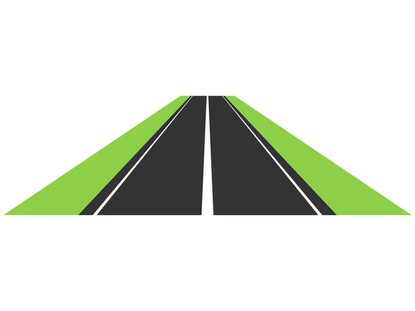 Straight Asphalt Road Roadway Trip Symbol Perspective Highway Traffic Vertical — Archivo Imágenes Vectoriales