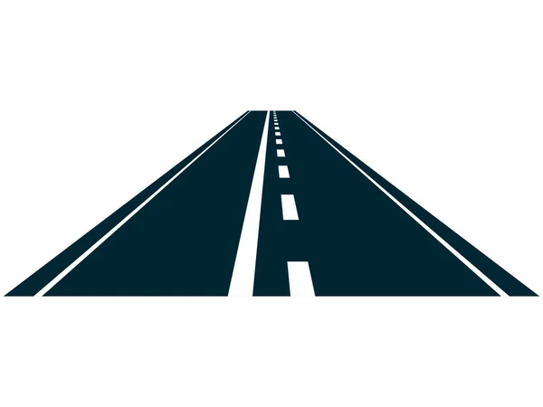 Straight Asphalt Road Roadway Trip Symbol Perspective Highway Traffic Vertical — Stockový vektor
