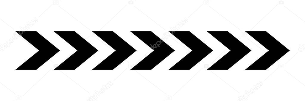Arrow chevron symbol. Black arrows symbols set. Blend effect. Vector isolated on white.