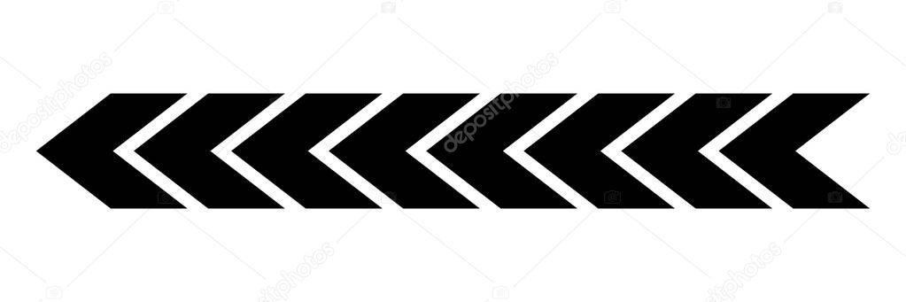 Arrow chevron symbol. Black arrows symbols set. Blend effect. Vector isolated on white.