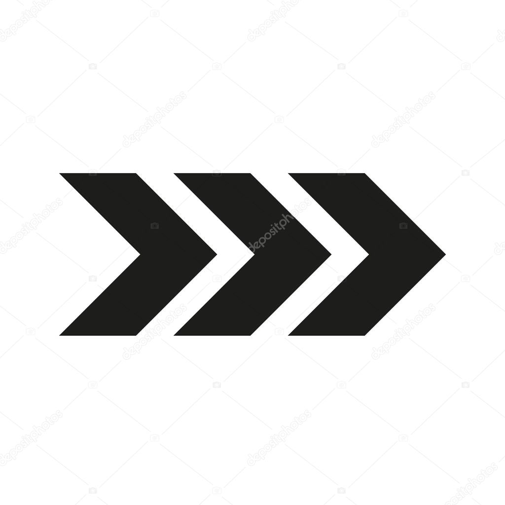 Arrow chevron symbol. Black arrows symbols set. Blend effect. Vector isolated on white.