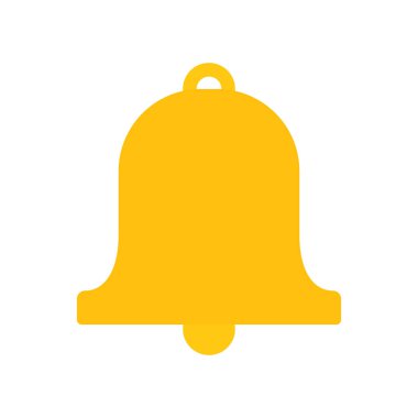 Çan simgesi. Bildirim sembolü. Alarm zili. Vektör beyazda izole edildi.