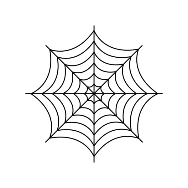 Örümcek Ağı Cadılar Bayramı Nda Örümcek Ağı Çizildi Vektör Illüstrasyonu — Stok Vektör