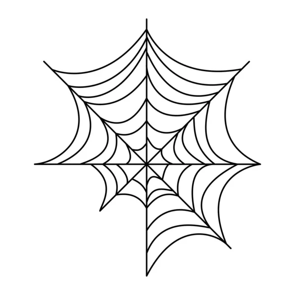 Örümcek Ağı Cadılar Bayramı Nda Örümcek Ağı Çizildi Vektör Illüstrasyonu — Stok Vektör