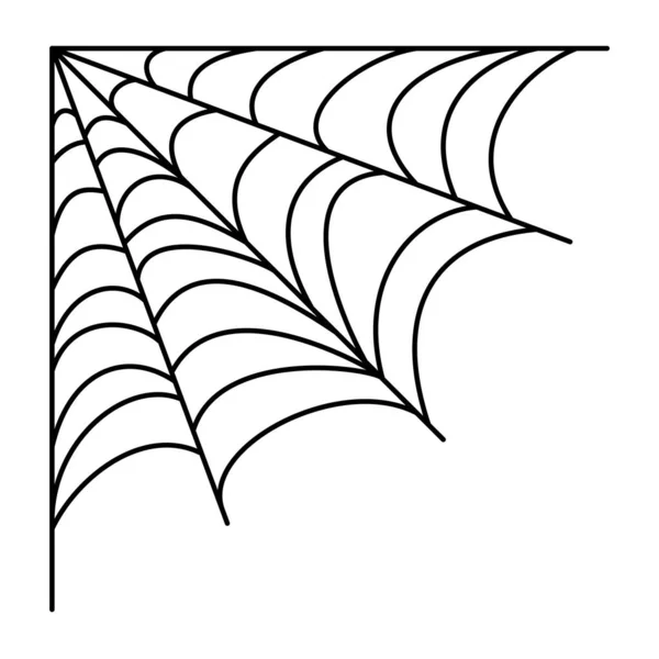 Spindelnät Halloween Handritad Spindelväv Vektor Illustration Isolerad Vitt — Stock vektor