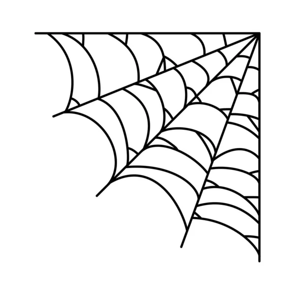 Pajęcza Sieć Ręcznie Narysowana Pajęczyna Halloween Ilustracja Wektora Izolowana Białym — Wektor stockowy