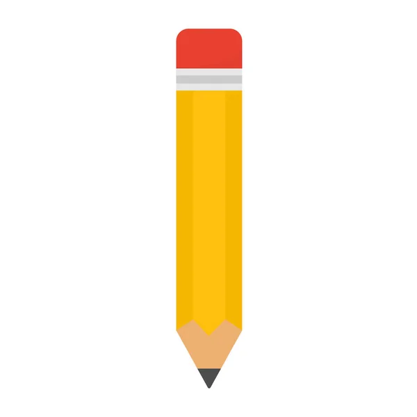 Ceruza Piros Gumival Oktatási Elem Fehér Alapon Izolált Vektor — Stock Vector
