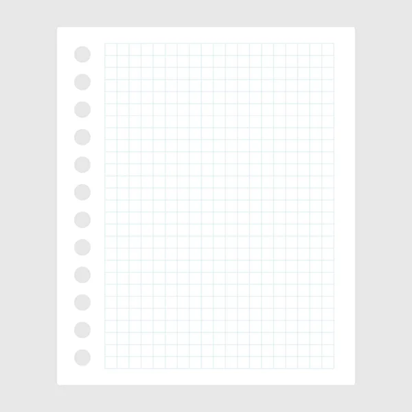 Quadratisch Sauberes Notizbuch Papier Leeres Blatt Vektor Isoliert Auf Weiß — Stockvektor