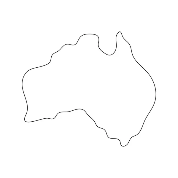 Australia Line Continent Australia Linear Map Vector Isolated White — Stock Vector