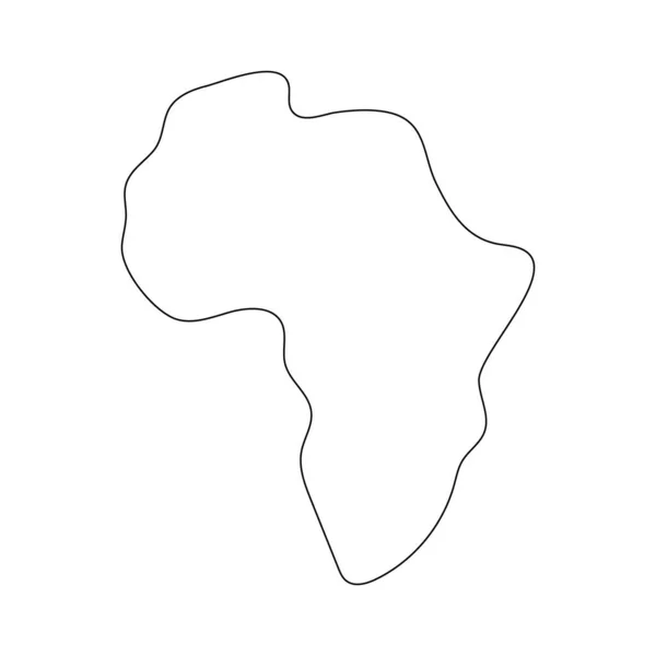 Africký Kontinent Lineární Mapa Afriky Vektor Izolovaný Bílém — Stockový vektor