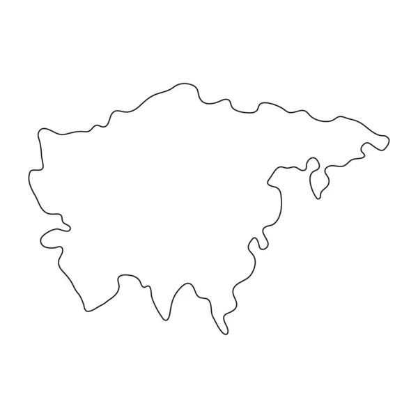 Asie Ligne Continent Carte Linéaire Asiatique Vecteur Isolé Sur Blanc — Image vectorielle