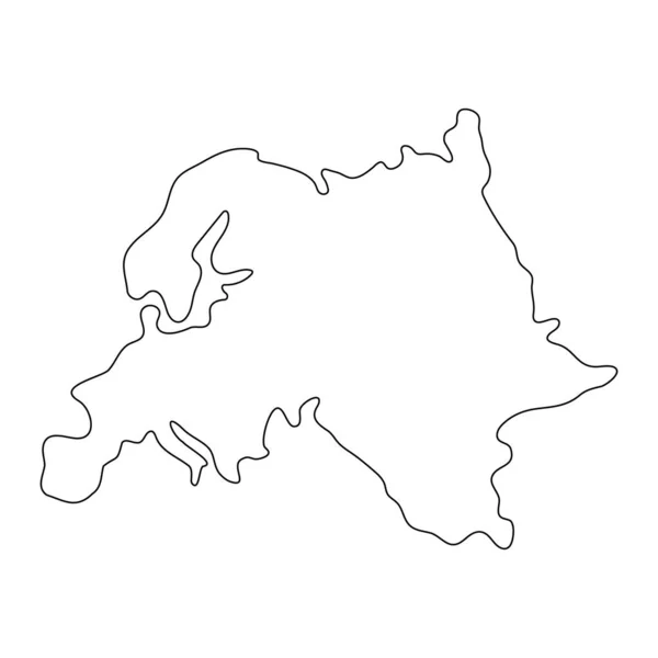 Europe Ligne Continent Europe Carte Linéaire Vecteur Isolé Sur Blanc — Image vectorielle