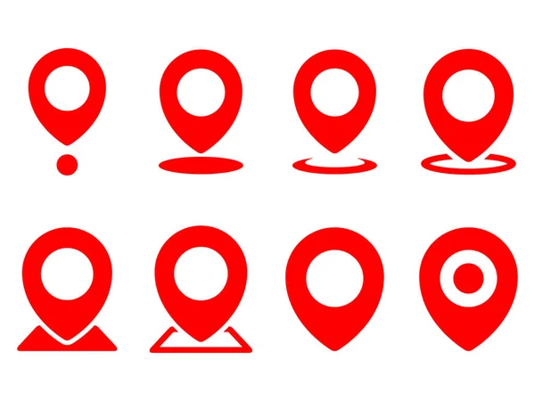 Pin Pointer Icon Set Pin Map Location Sign Collection Gps — Stock Vector